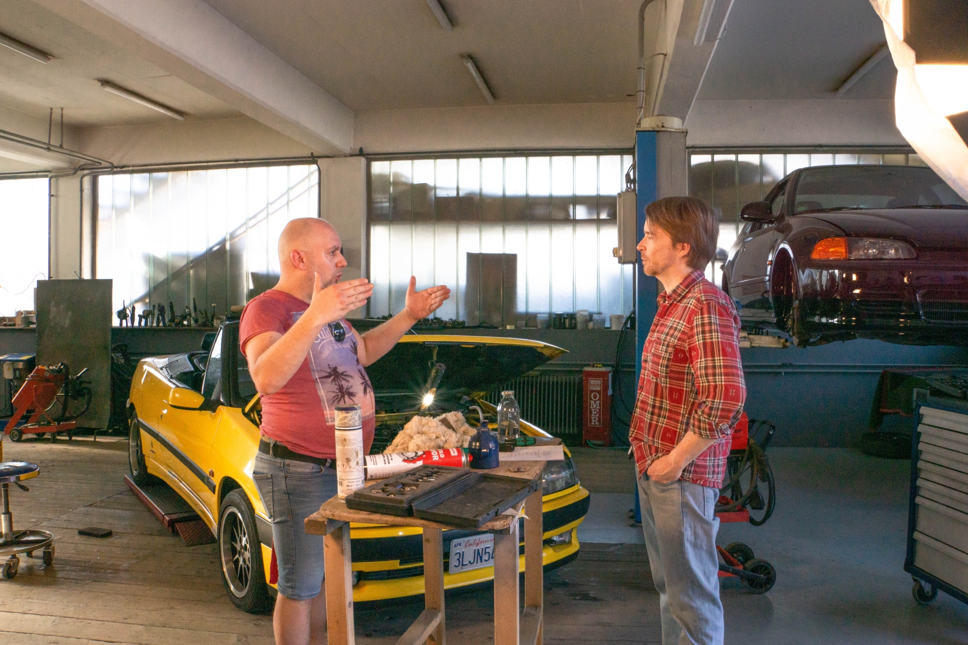 Director Vital Butinar and actor Branden Garrett discussing Pure Vortex